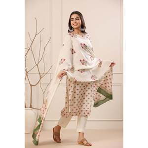 Dupatta de Georgette con Estampado Floral Chandani Heena para Mujer - Product Image 1