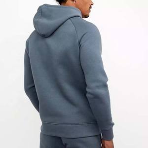 Chándal de algodón de alta calidad con logotipo personalizado para hombre, chándal ajustado de dos piezas, pantalones de chándal y sudadera con capucha, 2022 - Product Image 4