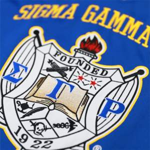 เสื้อฟุตบอล SGR สีน้ำเงิน โพลีเอสเตอร์ 100% ปักโลโก้ทีม Sigma Gamma Rho แขนสั้น ปรับแต่งได้ อุปกรณ์สำหรับชมรม - Product Image 3