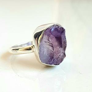 925 Silver Raw <b>Amethyst</b> <b>Rings</b> Handmade Luxury Design <b>Gold</b> Plating Unique Natural Gemstone Jewelry for Christian Religious Use - Product Image 1