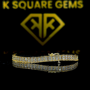 Brazalete de Hip Hop de 17cm, pulseras de cadena cubana de diamantes blancos sintéticos de plata, joyería de oro macizo de 18 quilates, pulseras Ice Out - Product Image 5