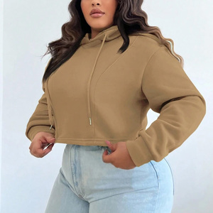 Sudadera con capucha recortada para mujer de alta calidad con logotipo personalizado bordado OEM ODM ropa informal personalizada proveedor directo de fábrica - Product Image 4