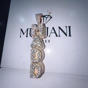 Collares con Colgante de Plata de Ley 925 con Moissanita VVS, Chapados en Oro, con Letra Personalizada, Diseño Único y Moderno, Estilo Hip Hop - Product Image 4