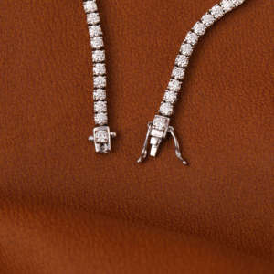 Round Cut Minimalist Lab Grown Diamond Tennis <b>Bracelet</b> 14KT <b>Solid</b> Gold Luxury <b>Bracelet</b> for Wife Gift Custom Stylish Design - Product Image 5