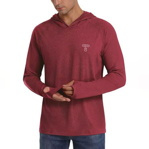 Camiseta de manga larga de calidad superior con capucha para hombres Camiseta de MOQ baja de alta calidad con capucha para la venta Camiseta transpirable para Unisex - Product Image 4