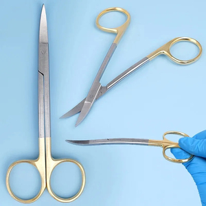 Tijeras Quirúrgicas Dentales de Acero Inoxidable con Certificación CE, Tijeras de Carburo de Tungsteno Afiladas para Cortar Coronas, Rectas y Curvas, Manuales y Ligeras - Product Image 2