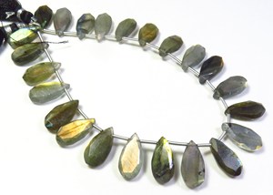 23pcs 15x7.5mm Natural Labradorite Faceted Pear Beads Multi Flash High Grade 80 Carat Gems for Jewelry Use Loose Gemstones - Product Image 2