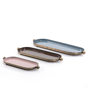 Haute exigence couleur argent ensemble de 3 plateaux de service alimentaire et plat nouveauté vaisselle taille personnalisée maison et plateau de cuisine - Product Image 4