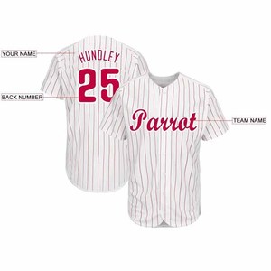 Wholesale <b>High</b> Quality Custom Baseball Jersey Unisex Orange Pinstripe Polyester Breathable Four-Way Stretch Moisture-Wicking - Product Image 6