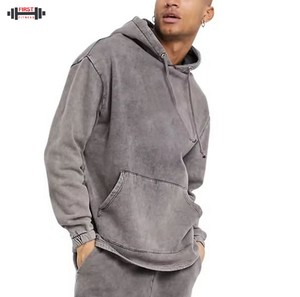 Ensembles de survêtements délavés à l'acide grande taille pour hommes pour l'hiver 100% coton Service OEM coupe-vent et à séchage rapide pour l'extérieur - Product Image 4