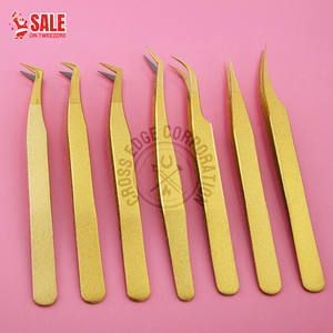 Pinzas Profesionales para Extensión de Pestañas con Punta de Fibra, 45 Grados, 12cm, Punta Fina en X, Curvatura de Luna, Rectas, Kit para Tinte y Lifting, Resistentes al Óxido - Product Image 4