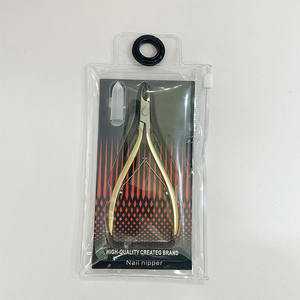 Pince à ongles professionnelle à cuticules lame tranchante manche en or pince à ongles de beauté en acier inoxydable allemand avec emballage - Product Image 1