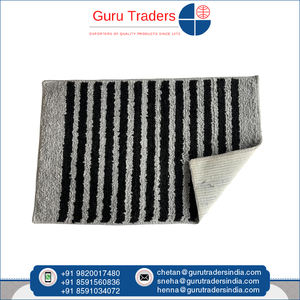 Alfombrilla de baño de Material de microfibra a rayas con respaldo de Gel antideslizante duradero y absorbente de agua disponible con logotipo personalizado - Product Image 3