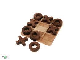 Jeu de Tic Tac Toe en bois fait à la main avec figure de visage de danger en laiton de haute qualité pour l'été et l'hiver des enfants - Product Image 4