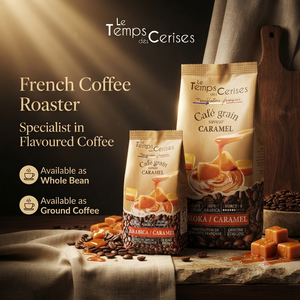 Le Temps Des Cerises Caffè Arabica in Grani Aromatizzato al Caramello 900g (31.7 Oz) Tostatura Media Certificato IFS Premium Gourmet - Product Image 2