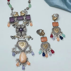 Direct <b>Indian</b> Supplier's Best Selling High Quality High Grade Dakshayni Oxidised <b>Necklace</b> <b>set</b> - Product Image 1