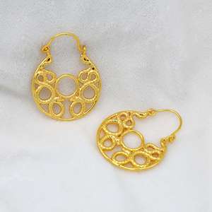 2024 nouveauté concepteur spirale cerceau boucle d'oreille 18K plaqué or laiton à la mode Tribal oreille bijoux cadeau boucles d'oreilles goutte - Product Image 3