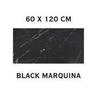 Carreaux de porcelaine noire polie de luxe 600x1200mm, carreaux de sol et d'intérieur haute brillance, finition noire de luxe super brillante