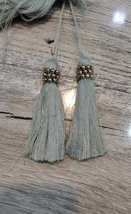 พู่ผ้าเรยอนโพลีเอสเตอร์พร้อมลูกปัดตกแต่งสำหรับใช้เป็นกุญแจและพู่กระเป๋าหรือผ้าม่าน - Product Image 6