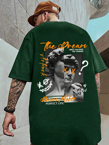 Camiseta de Moda con Hombros Caídos, Corte Recortado de Alta Calidad, Estilo Casual Oversize, 100% Algodón, Camiseta Lisa Personalizable para Hombre - Product Image 5