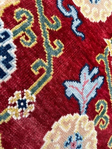 Alto corredor turco antiguo hecho a mano 2,6x12 alfombra roja sala de estar Art Deco Floral Alfombra de lana sala de estar 2,6x10 juego incluido - Product Image 2