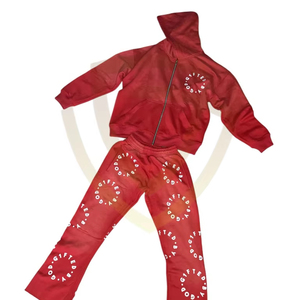 High Quality <b>Men's</b> <b>Summer</b> Heavyweight Solid Acid Wash 100% Cotton Tracksuit Comfortable Breathable Hooded Sets Customized Logo - Product Image 1