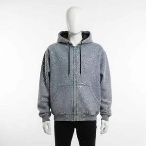 Heavyweight Acid Wash Pullover <b>Hoodie</b> with Regular Fit & Hooded Collar Winter <b>Plain</b> Dyed Solid Pattern - Product Image 4