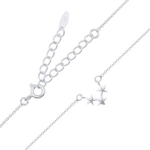 Radiant Triple Star Link Chain Collar de plata esterlina para regalo Hecho en Tailandia - Product Image 1
