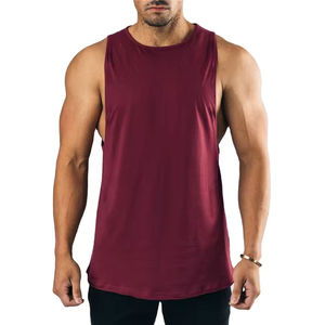 Camiseta Deportiva de Tirantes para Hombre, Estilo Musculoso, para Entrenamiento de Fisicoculturismo, Color Rojo, con Logotipo Personalizado - Product Image 3