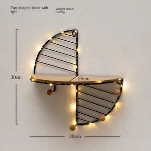 Metal and wood <b>shelf</b> wall mounted storage <b>shelves</b> for home hotels living room kitchen bathroom home decor accessories wholesale - Product Image 4