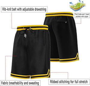 Nouveau short de basket-ball grande taille haute rue 100% coton Vintage broderie Logo respirant Streetwear course cordon côté - Product Image 3