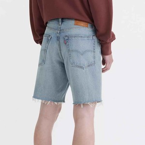 Pantalones Cortos Bermuda de Mezclilla Azul Claro para Hombre, Cintura Alta, Estilo Casual, Dobladillo Deshilachado, Tejido de Algodón, Cintura Elástica, Secado Rápido, 180g, Digital - Product Image 2
