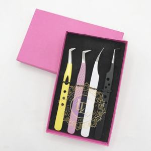 Pince à épiler d'extension de cils de marque personnalisée de qualité supérieure Nouveau design Pince à épiler à pointe argentée à revêtement en poudre multiple Durable Nouveau - Product Image 4