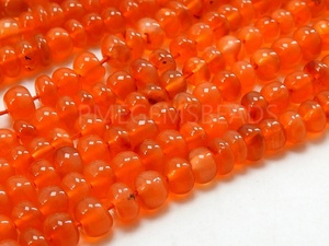 Cornaline lisse Rondelle perle 16 pouces brin 4-7MM environ pour la fabrication de bijoux grossiste fournitures nouveauté - Product Image 2