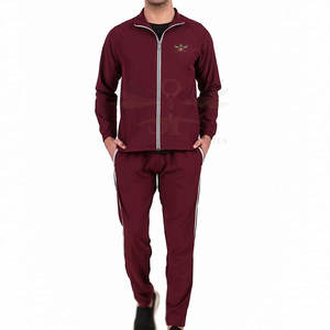 Vente en gros de survêtements deux pièces de couleur unie à la mode décontractée pour hommes, respirante et écologique, nouveauté - Product Image 2