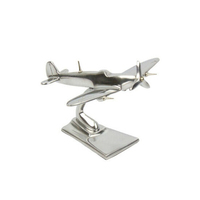 Sculpture Concorde en aluminium fini argent Design moderne Avion en aluminium sur support Petit avion décoratif en métal à vendre