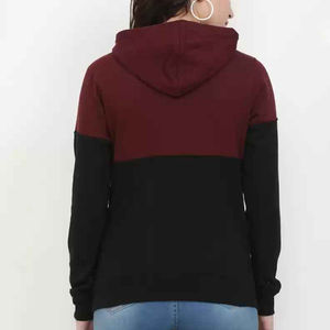 Sudadera con capucha de diseñador de color sólido informal para mujer, ropa de calle personalizada con panel de contraste teñido para invierno - Product Image 3