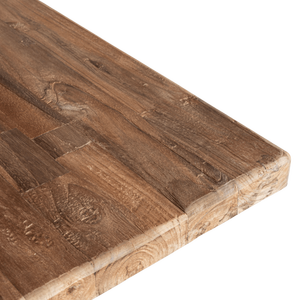 Table à manger en teck recyclé de luxe rustique, bois recyclé durable, meubles de salle à manger de style campagnard, grain naturel - Product Image 6