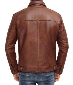 Veste en cuir d'hiver pour hommes-Doublure épaisse-Prêt pour temps froid-Streetwear moderne-vestes en cuir - Product Image 4