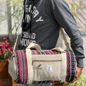 Nouveau sac polochon en chanvre fait à la main Style Boho Hippie sacs de week-end de nuit Offre Spéciale écologique coton matériel voyage bagages sacs - Product Image 1