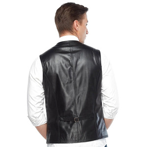 Chalecos y chalecos de cuero personalizados para hombre a precio barato Diseño OEM Sin mangas Ropa de motociclista Chaleco de motociclista para hombres - Product Image 3