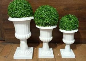 Relieves de piedra arenisca amarilla de mármol blanco, maceta para exteriores, decoración de borde para jardín, diseño de granja tradicional moderno, 5 años - Product Image 3