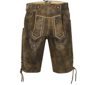 Lederhosen Ligeros de Ante para Hombre, Estilo Bávaro Alemán, con Bordado, Transpirables, Resistentes al Viento, para el Festival de Oktoberfest, con Botones Centrales, para Verano - Product Image 4