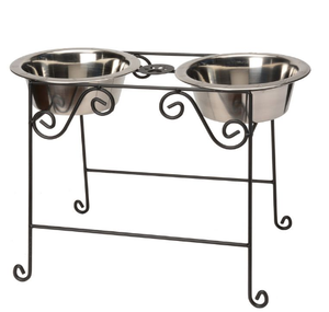 Design à la mode support en fer bol de nourriture pour chien Vintage haut fait à la main personnalisé Design en métal bol de stockage des aliments - Product Image 1