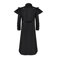 Ropa gótica para hombre, abrigo Punk de cuero negro, abrigo negro de estilo gótico para hombre, abrigo largo gótico de piel sintética 2025