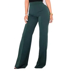Printemps haute qualité Designer 2024 taille haute décontracté longue robe mode respirant coupe ajustée Style ample pantalon pantalon - Product Image 1