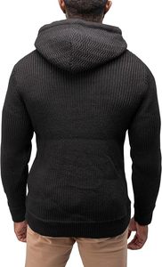 Pulls pour hommes en laine 100% à manches longues, couleur unie, motif 3D, respirant, automne-hiver 2024, mode décontractée et chaude - Product Image 3