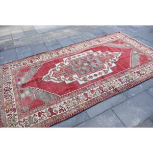 พรมขนสัตว์สีเบจอนาโตเลียทำด้วยมือ4.9x9.3ft สไตล์ตุรกีลายปะต่อสี่เหลี่ยมสำหรับห้องนั่งเล่นยางขนาด10มม. - Product Image 2