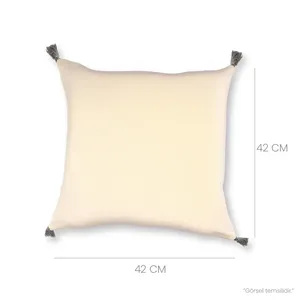 Colorful Leaf-Printed Square Home Decorative <b>Cushion</b> <b>Cover</b> Tasseled Unfilled - Product Image 3