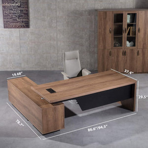 Retractable <b>L</b>-<b>Shaped</b> Executive <b>Desk</b> with Dual Metal Frame Wooden Top Model <b>DESK</b>-0033 - Product Image 3